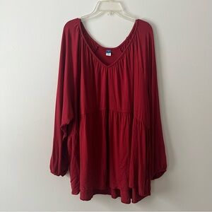 Old Navy Maternity V-Neck Top XXL Red